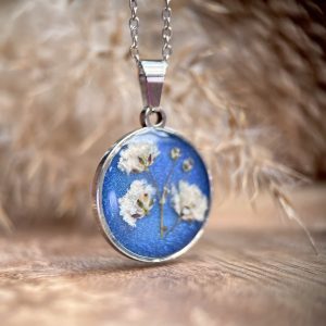 Wisiorek z żywicy kółko silver GIPSÓWKA