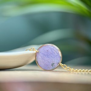 Bransoletka z kwiatem w żywicy 15 mm HORTENSJA gold